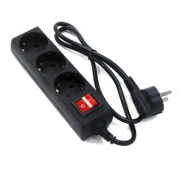 SP3B-118E. Сетевой фильтр 3 розетки, 1.8м, черный. 5bites