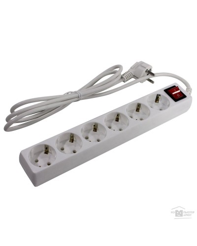 SP6W-230. Сетевой фильтр 6 розеток, 3м, белый. 5bites в Комсомольске-на-Амуре