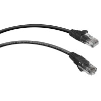 PC-UTP-RJ45-Cat.5e-0.3m-BK (7658c), чёрный. Патч-корд медный. CABEUS