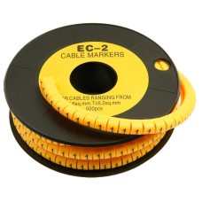 EC-2-1 (500 шт) (7422c). Маркер для кабеля д.7.4мм, цифра 1. CABEUS