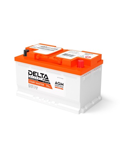 Delta START MASTER AGM 1270 (70 Ah). Аккумулятор автомобильный герметичный свинцово-кислотный. Delta в Комсомольске-на-Амуре
