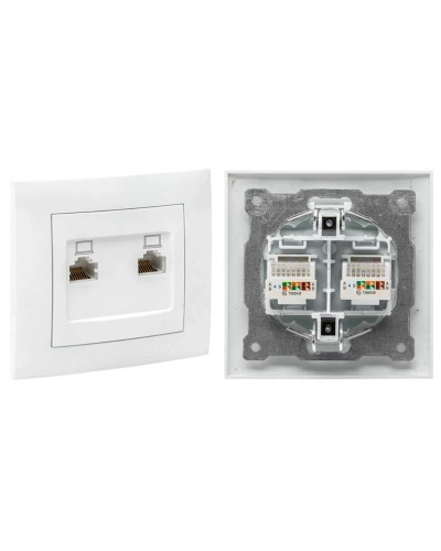 Валенсия розетка комп RJ-45 2-местная (EWK02-035-10). Розетка комп RJ-45 2-местная. EKF в Комсомольске-на-Амуре