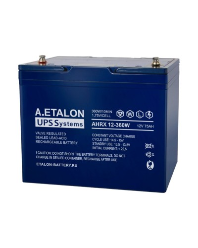 A.ETALON AHRX 12-360W (75). Аккумулятор герметичный свинцово-кислотный. ETALON в Комсомольске-на-Амуре
