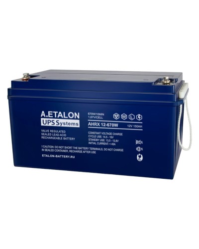 A.ETALON AHRX 12-670W (150). Аккумулятор герметичный свинцово-кислотный. ETALON в Комсомольске-на-Амуре