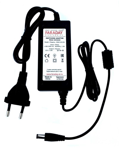 36W/12V/3A. Импульсный блок питания в пластиковом корпусе. FARADAY в Комсомольске-на-Амуре