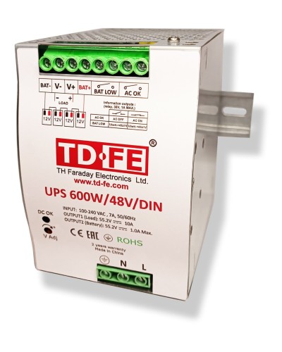 UPS 600W/48V/DIN. Источник вторичного электропитания резервированный. FARADAY в Комсомольске-на-Амуре
