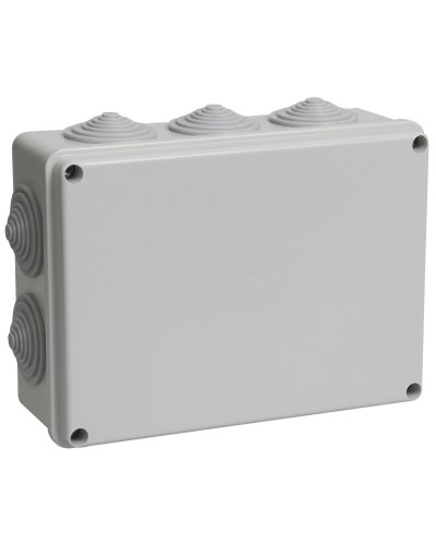 Коробка распаячная КМ41244 190х140х70 открытой проводки IP55 10 гермовводов серая (UKO11-190-140-070-K41-55). Коробка распаячная безгалогенная (HF). IEK в Комсомольске-на-Амуре