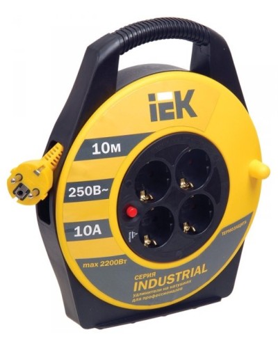 УК10 4 места, 10м (WKP15-16-04-10). Удлинитель на катушке Industrial. IEK в Комсомольске-на-Амуре