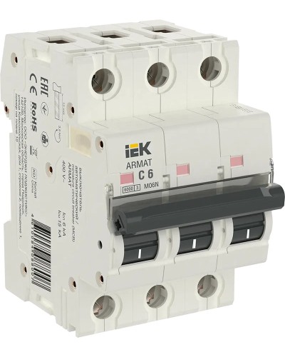 M06N 3P C 6А 6кА ARMAT (AR-M06N-3-C006). Автоматический выключатель. IEK в Комсомольске-на-Амуре