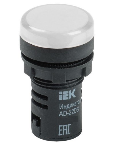 Лампа AD22DS (LED) матрица D22 мм 24В AC/DC белый (BLS10-ADDS-024-K01). Светосигнальный индикатор. IEK в Комсомольске-на-Амуре