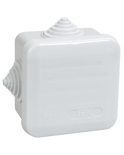 Коробка распаячная КМ41236 70х70х40 открытой проводки IP44 4 гермоввода серая (UKOZ11-070-070-040-K41-44). Коробка распаячная безгалогенная (HF) с защелкивающейся крышкой. IEK в Комсомольске-на-Амуре