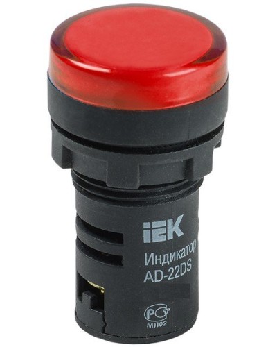 Лампа AD22DS (LED) матрица D22мм красный 24В AC/DC (BLS10-ADDS-024-K04). Светосигнальный индикатор. IEK в Комсомольске-на-Амуре