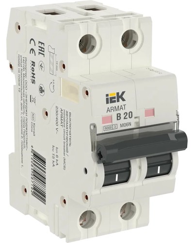M06N 2P B 20А 6кА ARMAT (AR-M06N-2-B020). Автоматический выключатель. IEK в Комсомольске-на-Амуре
