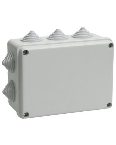 Коробка распаячная КМ41242 150х110х70 открытой проводки IP55 10 гермовводов серая (UKO10-150-110-070-K41-55). Коробка распаячная безгалогенная (HF). IEK в Комсомольске-на-Амуре