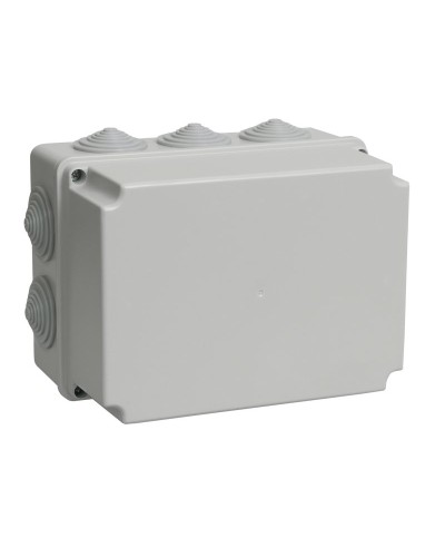 Коробка распаячная КМ41245 190х140х120 открытой проводки IP44 10 гермовводов серая (UKO10-190-140-120-K41-44). Коробка распаячная безгалогенная (HF). IEK в Комсомольске-на-Амуре