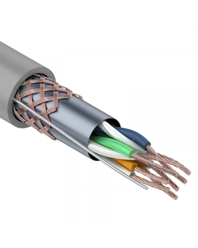 SF/UTP, CAT 5e, PVC, 4PR, 24AWG, INDOOR, STRANDED, серый, 305м, REXANT (01-0343). Кабель «витая пара» (LAN) для структурированных систем связи. Rexant в Комсомольске-на-Амуре