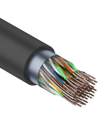 F/UTP, CAT 5, PE, 25PR, 24AWG, OUTDOOR, SOLID, черный, 305м, REXANT (01-1203). Кабель «витая пара» (LAN) для структурированных систем связи. Rexant в Комсомольске-на-Амуре