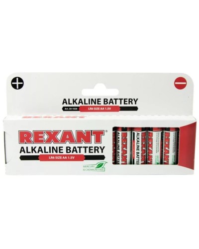 Алкалиновая батарейка AA/LR6 1,5 V 12 шт. REXANT (30-1026). Элемент питания. Rexant в Комсомольске-на-Амуре