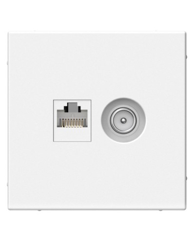 ArtGallery розетка двойная RJ45+TV, кат. 5Е, скрытой установки, механизм, белый (GAL000189). Розетка компьютерная + TV. Systeme Electric в Комсомольске-на-Амуре
