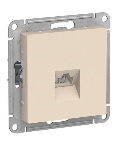 AtlasDesign розетка RJ45, кат. 5Е, 1-местная, скрытой установки, механизм, бежевый (ATN000283). Розетка компьютерная. Systeme Electric в Комсомольске-на-Амуре