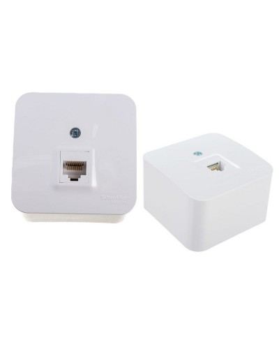 BLANCA розетка RJ45 1-местная, кат. 5Е, открытой установки, белый (BLNIA045001). Розетка компьютерная с изолированной пластиной. Systeme Electric в Комсомольске-на-Амуре