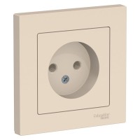 AtlasDesign розетка 1-местная, в сборе, без заземления, скрытой установки, бежевый (ATN000240). Розетка. Systeme Electric
