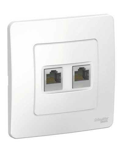 BLANCA розетка RJ45, 2-местная, кат. 5Е, скрытой установки, белый (BLNIS045451). Розетка компьютерная. Systeme Electric в Комсомольске-на-Амуре
