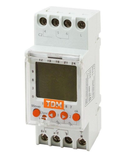 ТЭ822-2кан-1мин/7дн-44on/off-2х16А-DIN TDM (SQ1503-0003). Таймер электронный. TDM ЕLECTRIC в Комсомольске-на-Амуре