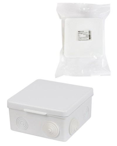 Коробка ОП 100х100х55мм, крышка, IP54, 8вх., белая (SQ1401-0923). Распаячная коробка. TDM ЕLECTRIC в Комсомольске-на-Амуре