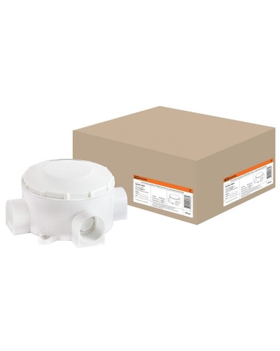 Распаячная коробка ОП D80х35мм, IP42, 3-х рожковая, белая TDM (SQ1401-4004). Распаячная коробка ОП. TDM ЕLECTRIC в Комсомольске-на-Амуре