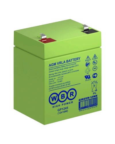 WBR GP1245 (12V16W). Аккумулятор герметичный свинцово-кислотный. WBR в Комсомольске-на-Амуре