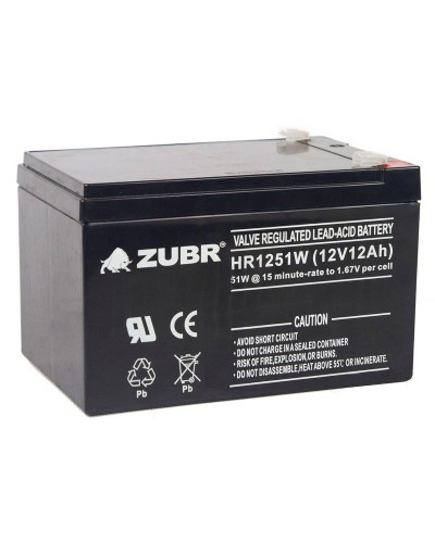ZUBR HR 1251W (12V, 12Ah). Аккумулятор герметичный свинцово-кислотный. ZUBR в Комсомольске-на-Амуре