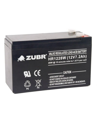 ZUBR HR 1228W (12V, 7,2Ah). Аккумулятор герметичный свинцово-кислотный. ZUBR в Комсомольске-на-Амуре