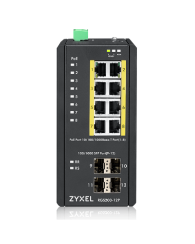 RGS200-12P-ZZ0101F. Промышленный L2 PoE+ коммутатор. ZYXEL в Комсомольске-на-Амуре