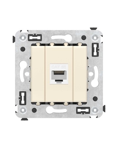 Розетка RJ-45 в стену, кат.5E, Avanti, одинарная, ванильная дымка (4405663). Розетка компьютерная. ДКС в Комсомольске-на-Амуре