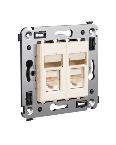 Розетка RJ-45 Avanti в стену двойная экранированная ванильная дымка (4405364). Розетка. ДКС в Комсомольске-на-Амуре