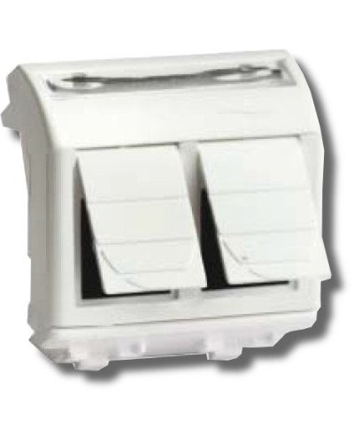 Розетка RJ-45 Brava 2 модуля белая (76656B): Розетка компьютерная с двумя разъёмами в Комсомольске-на-Амуре