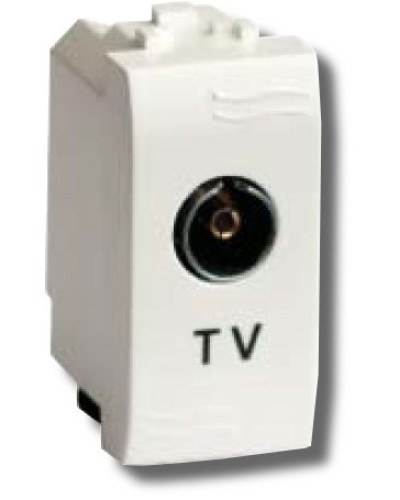 Розетка TV универсальная Brava 1 модуль белая (76721B): Розетка TV в Комсомольске-на-Амуре
