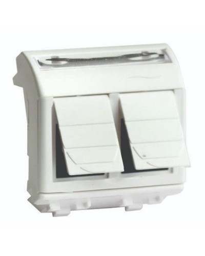 Розетка RJ-45 Brava 2 модуля слоновая кость (75459S): Розетка компьютерная с двумя разъёмами в Комсомольске-на-Амуре
