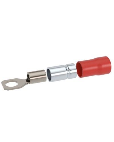 Наконечник НКИ 0,25-1,5 М4 (D4,3мм) с отверстием под винт (100 шт) (2A4P-DS-PVC). Наконечник с отверстием под винт и изолированным фланцем ПВХ, двойная гильза. ДКС в Комсомольске-на-Амуре