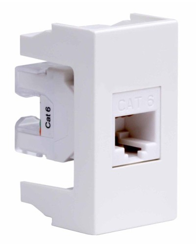Розетка RJ-45 Viva 1 модуль кат.6A белая (45058). Розетка компьютерная экранированная с одним разъёмом. ДКС в Комсомольске-на-Амуре
