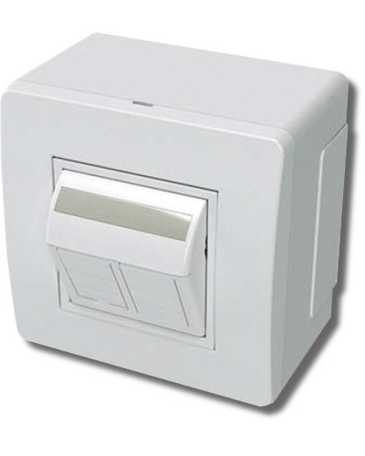 Коробка в сборе с 2 розетками RJ45, кат.5е, белая (10656): Коробка в сборе в Комсомольске-на-Амуре