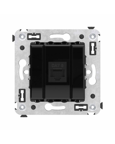 Розетка RJ-45 в стену, кат.6E, Avanti, одинарная, черный квадрат (4402693). Розетка компьютерная. ДКС в Комсомольске-на-Амуре