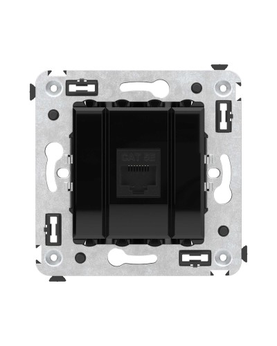 Розетка RJ-45 в стену, кат.5E, Avanti, одинарная, черный квадрат (4402663). Розетка компьютерная. ДКС в Комсомольске-на-Амуре