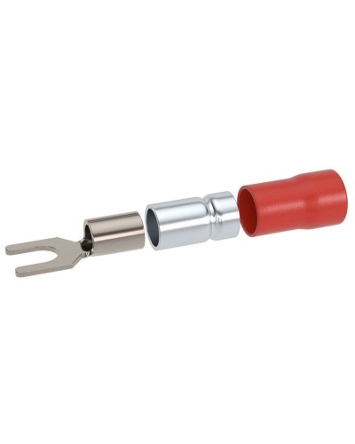 Наконечник вилочный НВИ 0,25-1,5 М6 (D6,4мм) (100 шт) (2A16P-DS-PVC). Наконечник вилочный с изолированным фланцем ПВХ, двойная гильза. ДКС в Комсомольске-на-Амуре