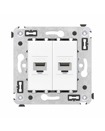 Розетка RJ-45 в стену, кат.6E, Avanti, двойная, белое облако (4400694). Розетка компьютерная. ДКС в Комсомольске-на-Амуре