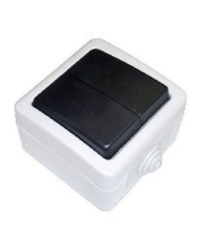 Переключатель двухклавишный 2-полюсный с 2 мест EF602SA, серый, LK Aqua (80006). Переключатель. Экопласт в Комсомольске-на-Амуре