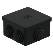 Коробка JBS070 70х70х40, 6 вых., IP44, черная (44056BL-1). Коробка монтажная. Экопласт