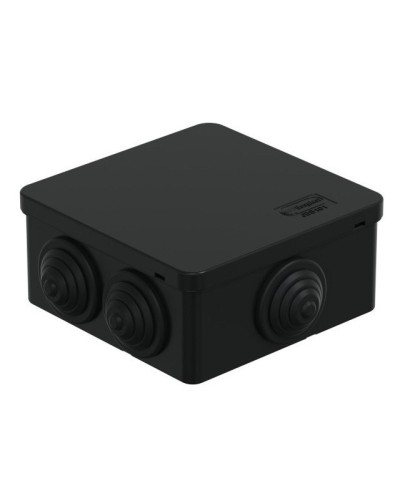 Коробка JBS101 100х100х55, 6 вых., IP55, черная (44037BL-1). Коробка монтажная. Экопласт в Комсомольске-на-Амуре