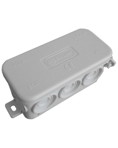 Коробка JBL090 90х42х40, 10вых., 4P (0,15…2,5мм²) серая (43154HF-GR). Коробка монтажная, огнестойкая, без галогена. Экопласт в Комсомольске-на-Амуре